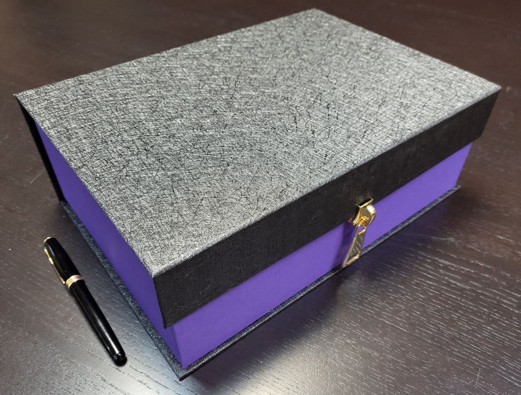 6475-Cutie mov cu piele si fermoar 300x210x100-2