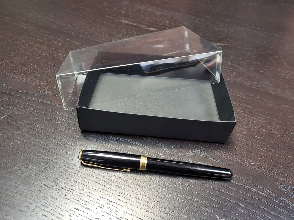 Cutie M227+228 fund negru+capac transparent